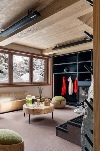 Espace détente et cheminée